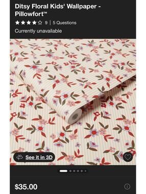 Pillowfort Ditsy Floral Wallpaper NWT